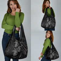 Hawaiian Mango Tribal Tattoo Grocery Bag Black White Pacific Traditional Pattern LT9 - Polynesian Pride