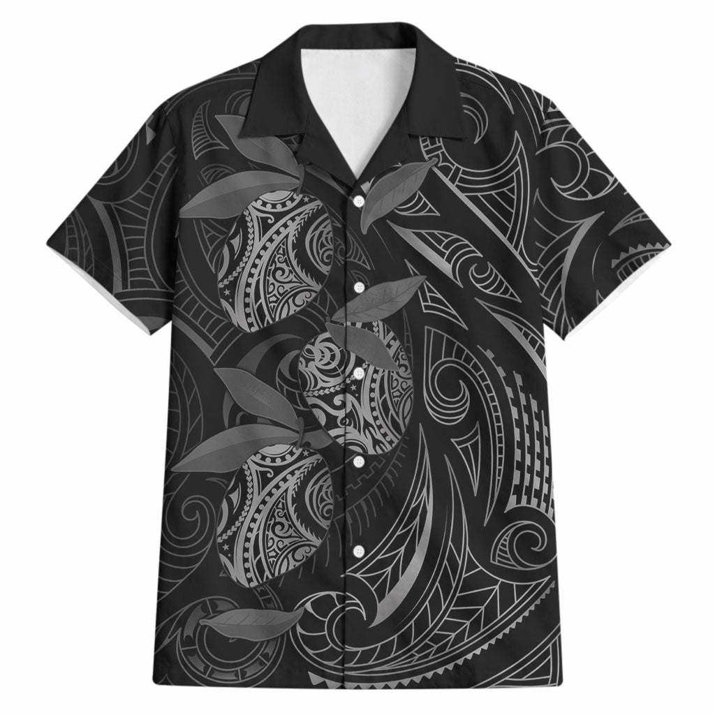 Hawaiian Mango Tribal Tattoo Hawaiian Shirt Black White Pacific Traditional Pattern LT9 Black - Polynesian Pride