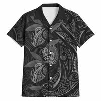 Hawaiian Mango Tribal Tattoo Hawaiian Shirt Black White Pacific Traditional Pattern LT9 Black - Polynesian Pride