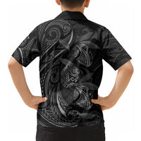 Hawaiian Mango Tribal Tattoo Hawaiian Shirt Black White Pacific Traditional Pattern LT9 - Polynesian Pride