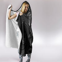 Hawaiian Mango Tribal Tattoo Hooded Blanket Black White Pacific Traditional Pattern LT9 - Polynesian Pride