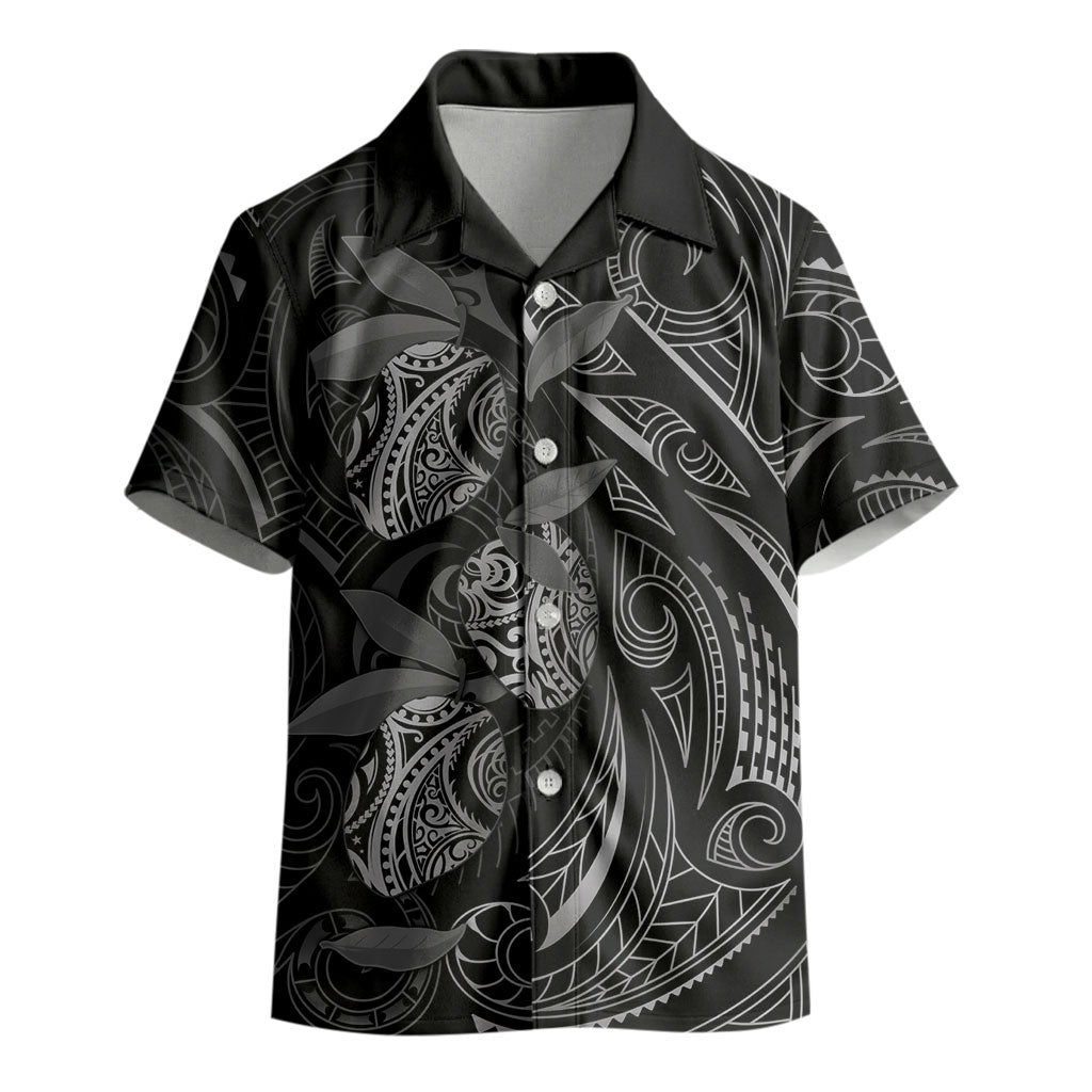Hawaiian Mango Tribal Tattoo Kid Hawaiian Shirt Black White Pacific Traditional Pattern LT9 - Polynesian Pride