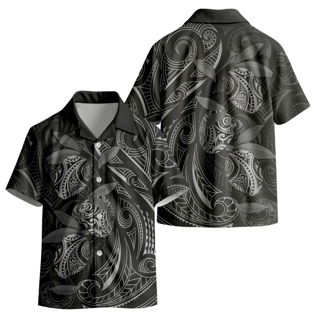 Hawaiian Mango Tribal Tattoo Kid Hawaiian Shirt Black White Pacific Traditional Pattern LT9 - Polynesian Pride