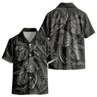 Hawaiian Mango Tribal Tattoo Kid Hawaiian Shirt Black White Pacific Traditional Pattern LT9 - Polynesian Pride