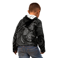 Hawaiian Mango Tribal Tattoo Kid Hoodie Black White Pacific Traditional Pattern LT9 - Polynesian Pride