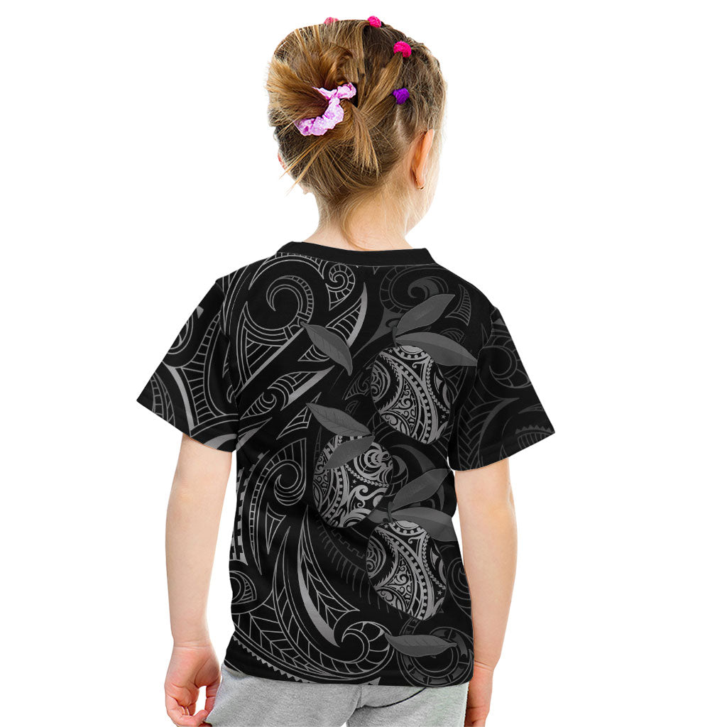 Hawaiian Mango Tribal Tattoo Kid T Shirt Black White Pacific Traditional Pattern LT9 - Polynesian Pride
