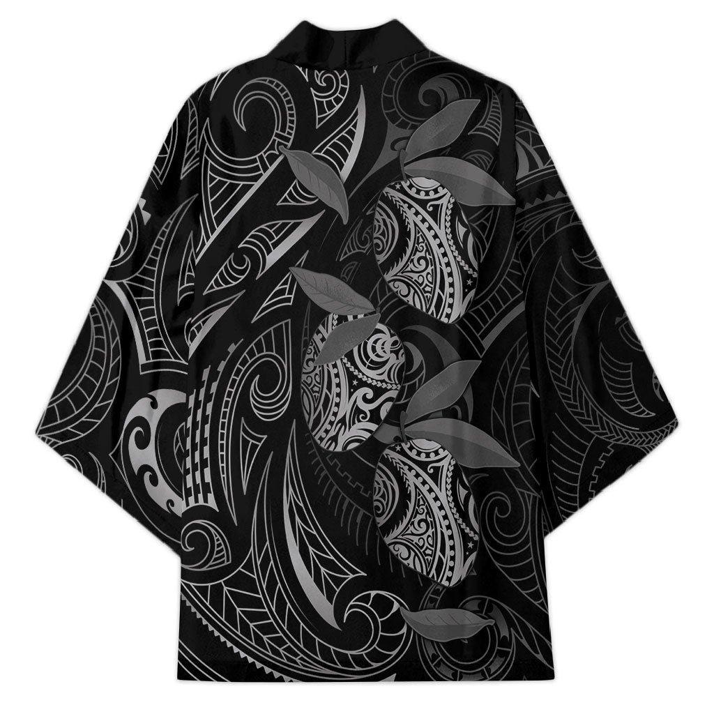 Hawaiian Mango Tribal Tattoo Kimono Black White Pacific Traditional Pattern LT9 - Polynesian Pride
