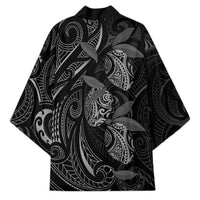 Hawaiian Mango Tribal Tattoo Kimono Black White Pacific Traditional Pattern LT9 - Polynesian Pride