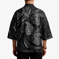 Hawaiian Mango Tribal Tattoo Kimono Black White Pacific Traditional Pattern LT9 - Polynesian Pride
