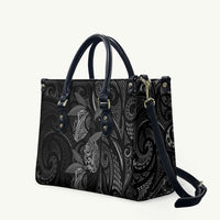 Hawaiian Mango Tribal Tattoo Leather Bag Black White Pacific Traditional Pattern LT9 Black - Polynesian Pride
