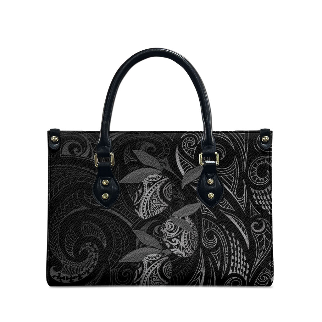 Hawaiian Mango Tribal Tattoo Leather Bag Black White Pacific Traditional Pattern LT9 - Polynesian Pride