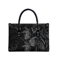 Hawaiian Mango Tribal Tattoo Leather Bag Black White Pacific Traditional Pattern LT9 - Polynesian Pride