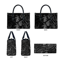 Hawaiian Mango Tribal Tattoo Leather Bag Black White Pacific Traditional Pattern LT9 - Polynesian Pride