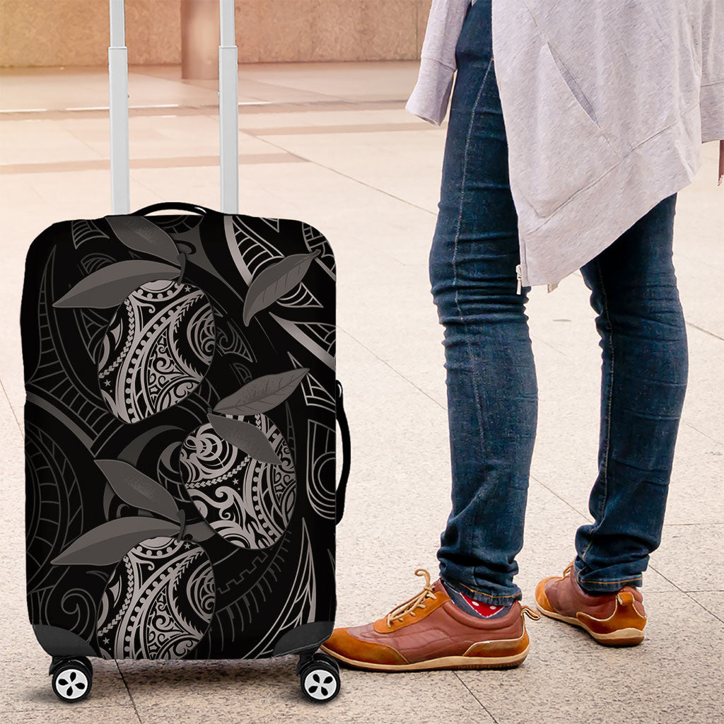 Hawaiian Mango Tribal Tattoo Luggage Cover Black White Pacific Traditional Pattern LT9 Black - Polynesian Pride