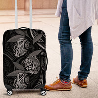 Hawaiian Mango Tribal Tattoo Luggage Cover Black White Pacific Traditional Pattern LT9 Black - Polynesian Pride
