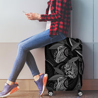 Hawaiian Mango Tribal Tattoo Luggage Cover Black White Pacific Traditional Pattern LT9 - Polynesian Pride