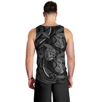 Hawaiian Mango Tribal Tattoo Men Tank Top Black White Pacific Traditional Pattern LT9 - Polynesian Pride