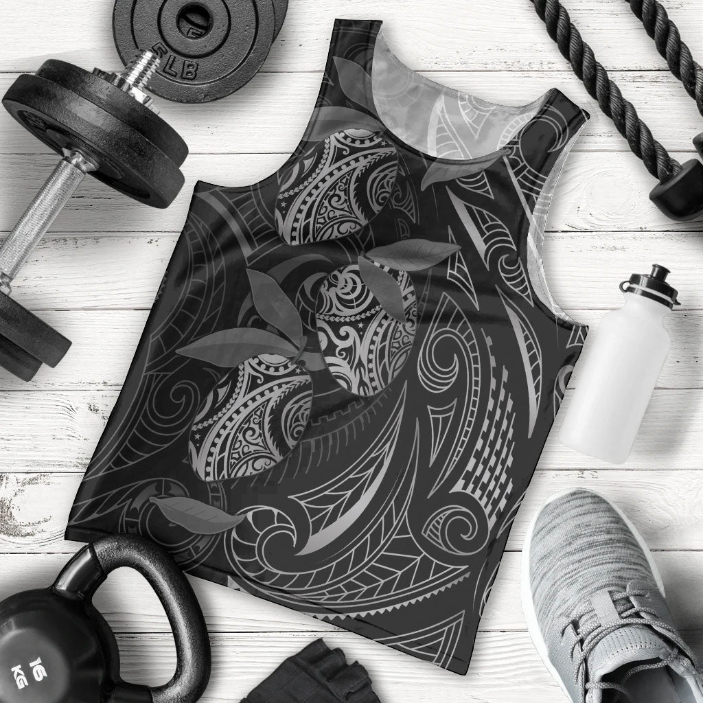 Hawaiian Mango Tribal Tattoo Men Tank Top Black White Pacific Traditional Pattern LT9 - Polynesian Pride