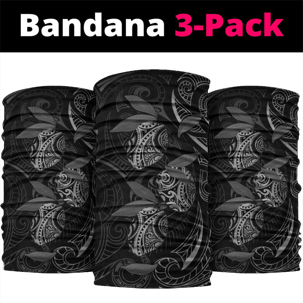 Hawaiian Mango Tribal Tattoo Neck Gaiter Black White Pacific Traditional Pattern LT9 package One Size: 25*50cm Black - Polynesian Pride