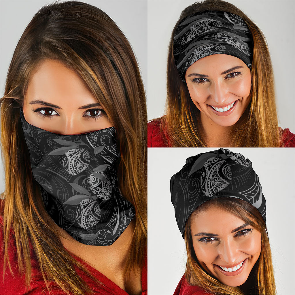 Hawaiian Mango Tribal Tattoo Neck Gaiter Black White Pacific Traditional Pattern LT9 - Polynesian Pride