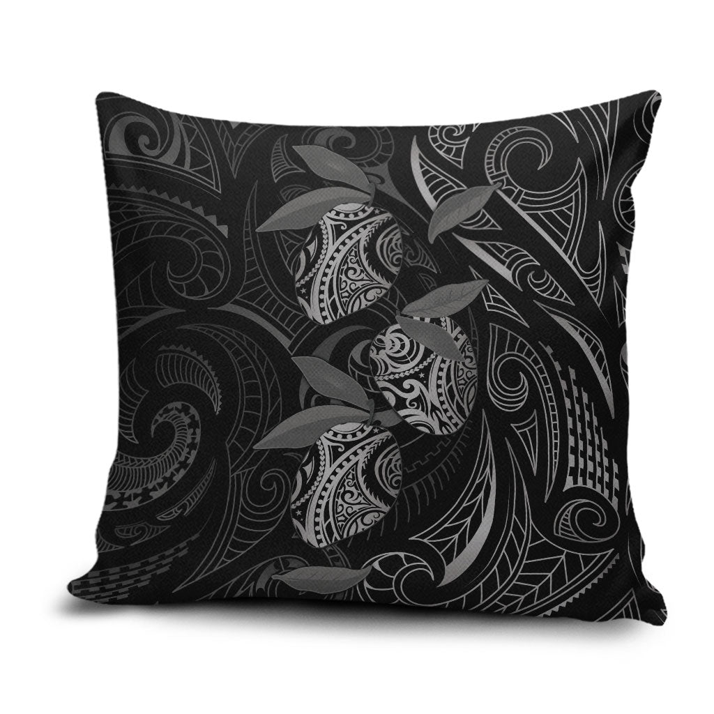 Hawaiian Mango Tribal Tattoo Pillow Cover Black White Pacific Traditional Pattern LT9 Black - Polynesian Pride