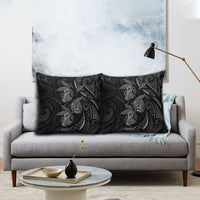 Hawaiian Mango Tribal Tattoo Pillow Cover Black White Pacific Traditional Pattern LT9 - Polynesian Pride