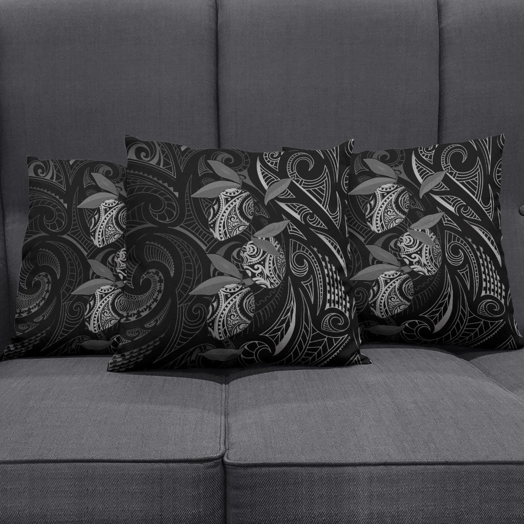 Hawaiian Mango Tribal Tattoo Pillow Cover Black White Pacific Traditional Pattern LT9 - Polynesian Pride
