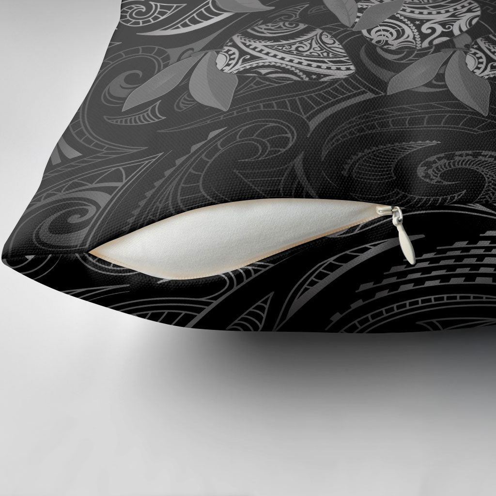 Hawaiian Mango Tribal Tattoo Pillow Cover Black White Pacific Traditional Pattern LT9 - Polynesian Pride