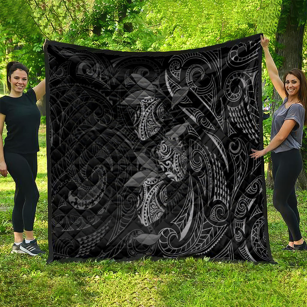 Hawaiian Mango Tribal Tattoo Quilt Black White Pacific Traditional Pattern LT9 - Polynesian Pride