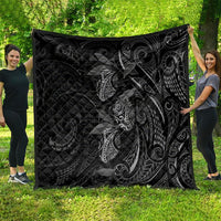 Hawaiian Mango Tribal Tattoo Quilt Black White Pacific Traditional Pattern LT9 - Polynesian Pride