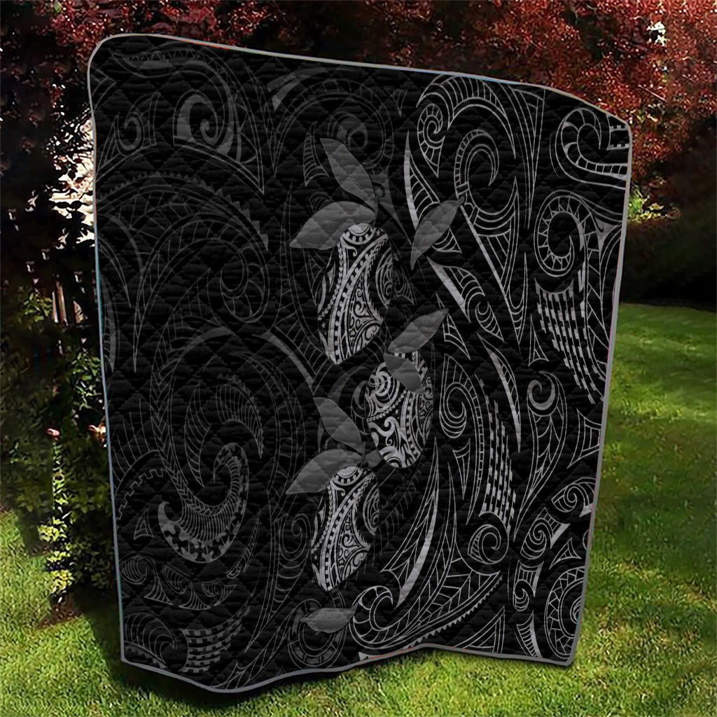 Hawaiian Mango Tribal Tattoo Quilt Black White Pacific Traditional Pattern LT9 - Polynesian Pride