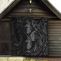 Hawaiian Mango Tribal Tattoo Quilt Black White Pacific Traditional Pattern LT9 - Polynesian Pride