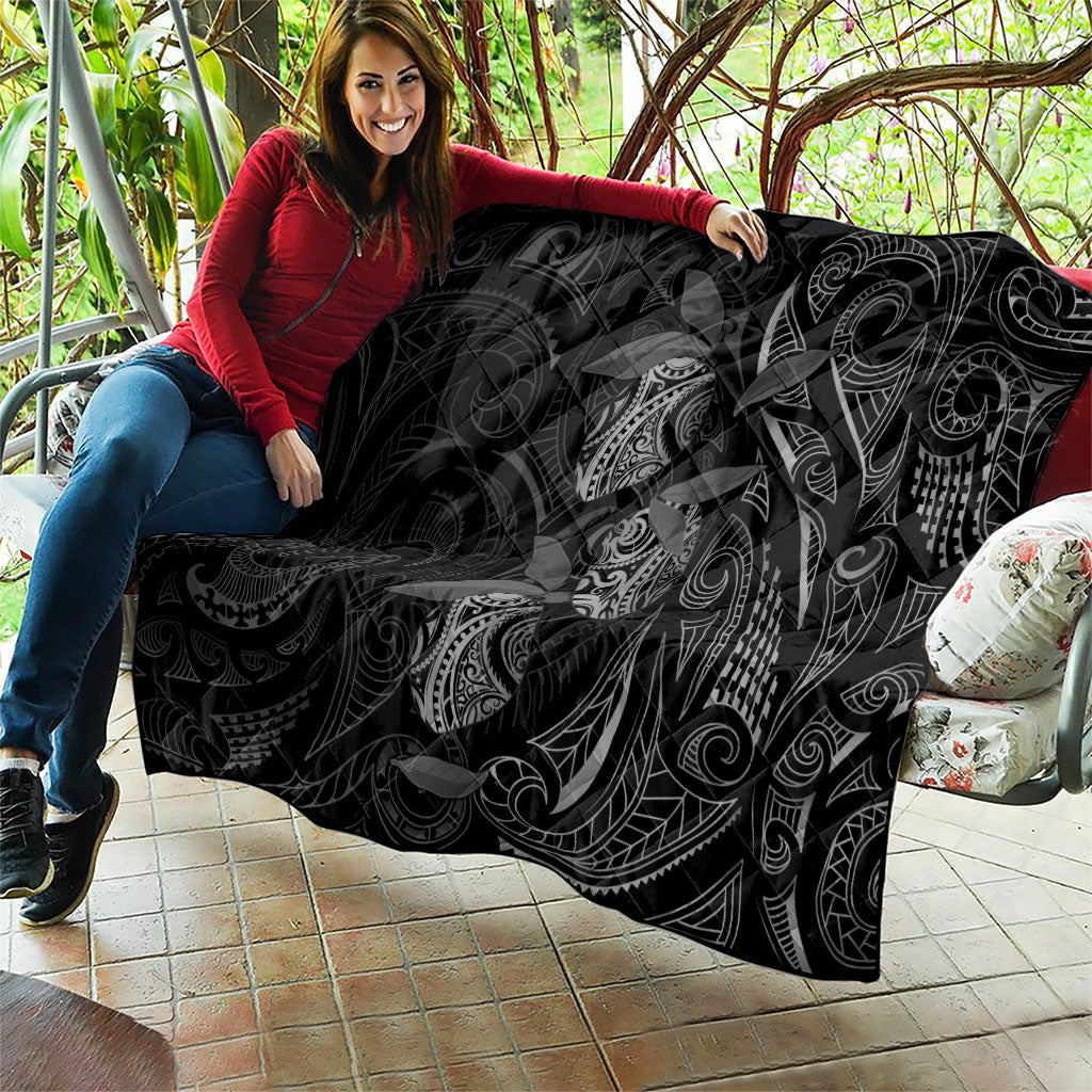 Hawaiian Mango Tribal Tattoo Quilt Black White Pacific Traditional Pattern LT9 - Polynesian Pride
