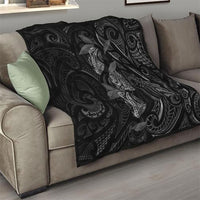 Hawaiian Mango Tribal Tattoo Quilt Black White Pacific Traditional Pattern LT9 - Polynesian Pride