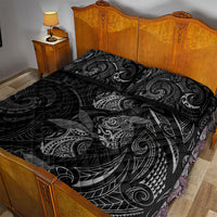 Hawaiian Mango Tribal Tattoo Quilt Bed Set Black White Pacific Traditional Pattern LT9 - Polynesian Pride