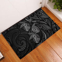 Hawaiian Mango Tribal Tattoo Rubber Doormat Black White Pacific Traditional Pattern LT9 - Polynesian Pride