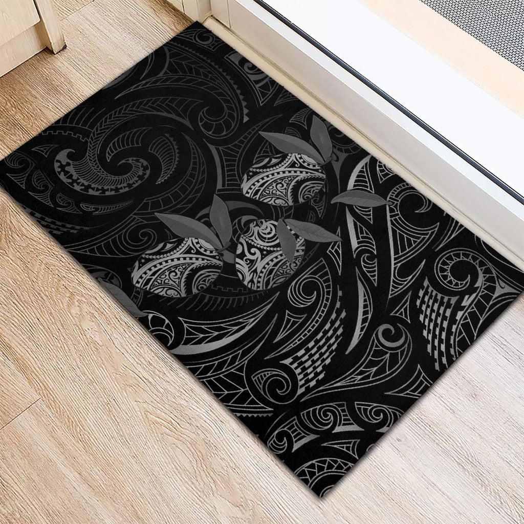 Hawaiian Mango Tribal Tattoo Rubber Doormat Black White Pacific Traditional Pattern LT9 - Polynesian Pride