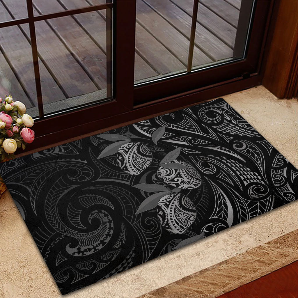 Hawaiian Mango Tribal Tattoo Rubber Doormat Black White Pacific Traditional Pattern LT9 - Polynesian Pride