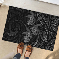 Hawaiian Mango Tribal Tattoo Rubber Doormat Black White Pacific Traditional Pattern LT9 - Polynesian Pride