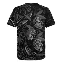 Hawaiian Mango Tribal Tattoo Rugby Jersey Black White Pacific Traditional Pattern LT9 - Polynesian Pride