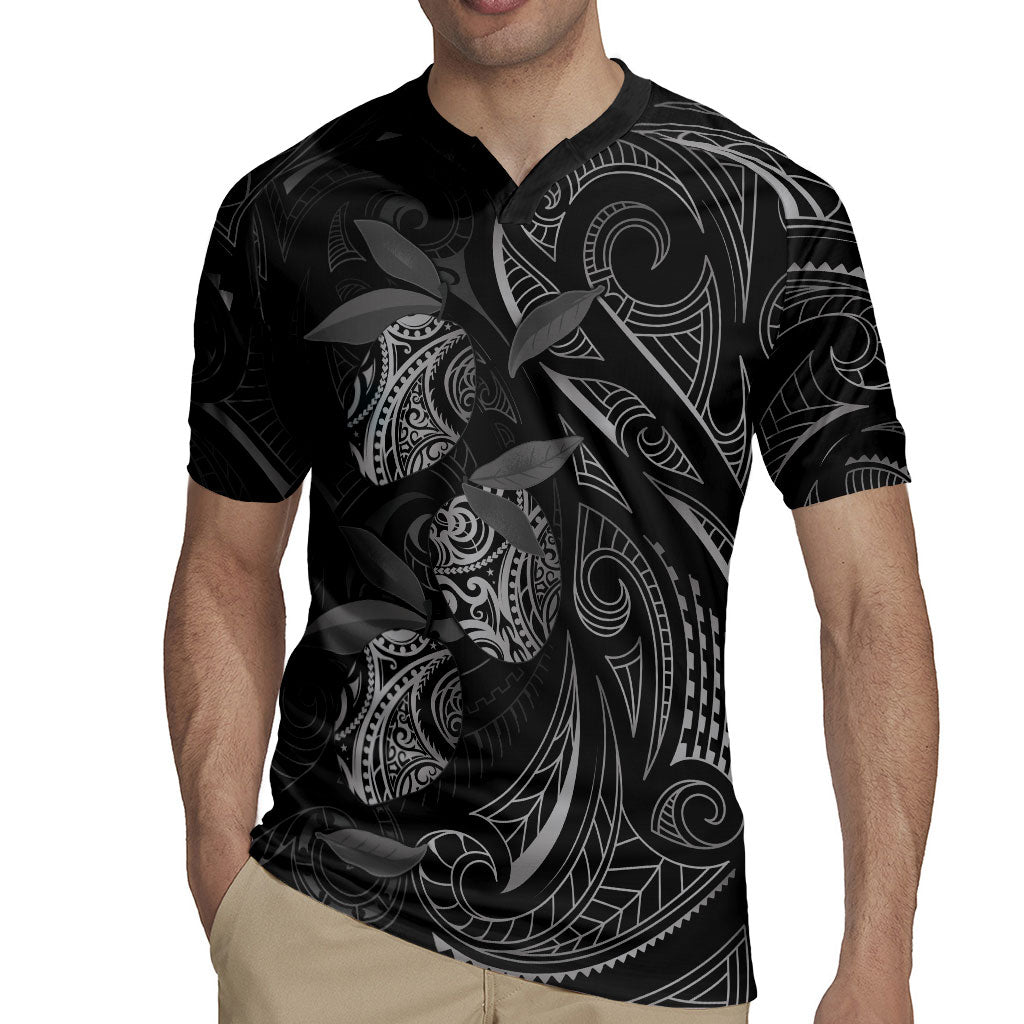 Hawaiian Mango Tribal Tattoo Rugby Jersey Black White Pacific Traditional Pattern LT9 - Polynesian Pride
