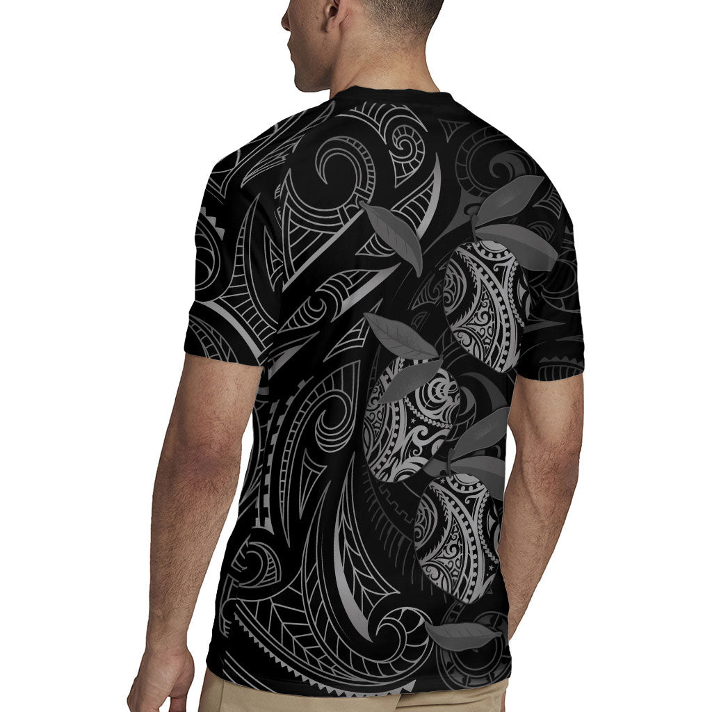 Hawaiian Mango Tribal Tattoo Rugby Jersey Black White Pacific Traditional Pattern LT9 - Polynesian Pride