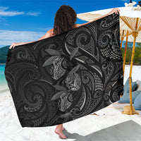 Hawaiian Mango Tribal Tattoo Sarong Black White Pacific Traditional Pattern LT9 One Size 44 x 66 inches Black - Polynesian Pride