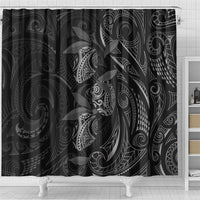 Hawaiian Mango Tribal Tattoo Shower Curtain Black White Pacific Traditional Pattern LT9 - Polynesian Pride