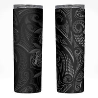Hawaiian Mango Tribal Tattoo Skinny Tumbler Black White Pacific Traditional Pattern LT9 Black - Polynesian Pride