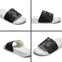 Hawaiian Mango Tribal Tattoo Slide Sandals Black White Pacific Traditional Pattern LT9 - Polynesian Pride