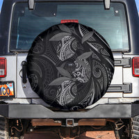 Hawaiian Mango Tribal Tattoo Spare Tire Cover Black White Pacific Traditional Pattern LT9 Black - Polynesian Pride