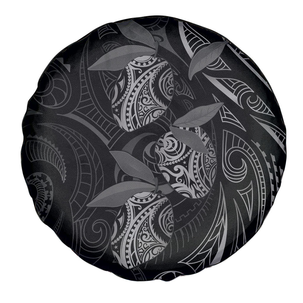 Hawaiian Mango Tribal Tattoo Spare Tire Cover Black White Pacific Traditional Pattern LT9 - Polynesian Pride