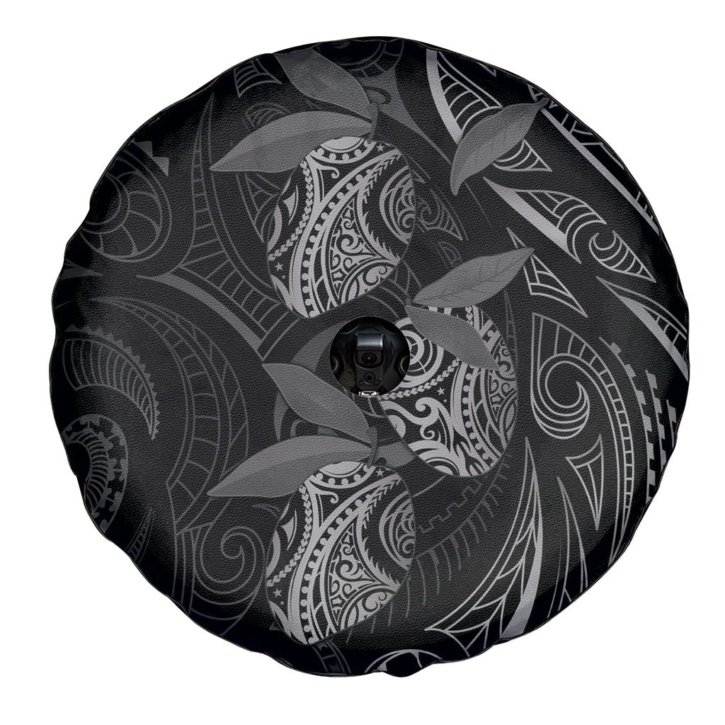 Hawaiian Mango Tribal Tattoo Spare Tire Cover Black White Pacific Traditional Pattern LT9 - Polynesian Pride