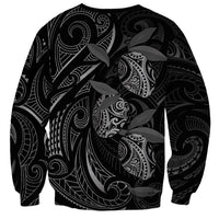 Hawaiian Mango Tribal Tattoo Sweatshirt Black White Pacific Traditional Pattern LT9 - Polynesian Pride